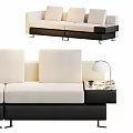 Modern in-line three-seat sofa 3d model