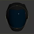 Futuristic Black Helmet With Red Stripes Circular Accents And Transparent Visor