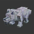 Pixelated Ice Bear Game Character With Blocky Structure And Icy Texture Design