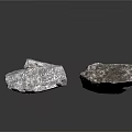 Natural Wood Stone Pieces With Silver White And Dark Gray Rough Surface