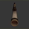 Vintage Horn Style Equipment With Brown Leather Straps And Brass Accents