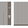 Modern Wardrobe Design With Gray Brown Panels Multiple Doors Drawers And Storage Spaces
