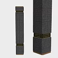 Elegant Textured Grey Columns With Gold And White Ornamental Bands