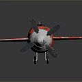 Vintage Red Toy Airplane With Silver Propeller Black Interior And Wheels
