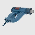 Industrial Blue Handheld Power Tool With Red Accents Metal Connector Green Button