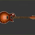 Red Electric Guitar As Daily Living Item With Shiny Reflection On Gray Gradient Background