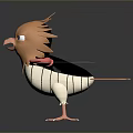 3D Flying Animal Model With Pink Wings Brown Head And Spread Feathers Standing Pose