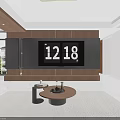 Modern Living and Dining Room Interior With TV Wall Coffee Table And Decor