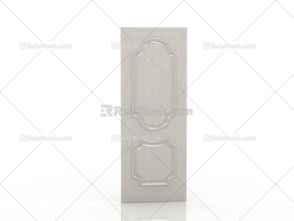 European-style solid wood door 3d model