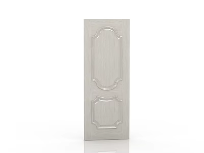 Modern Light Colored Entrance Door Featuring Decorative Oval Top And Square Bottom Panels 3d model