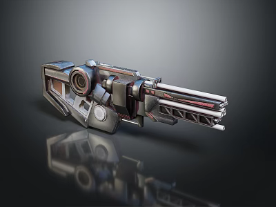 Futuristic Sci Fi Weapon With Advanced Metallic Mechanical Structure And Sleek Design 3d model