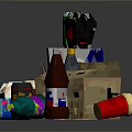 Assorted Beverage Bottles And Cans With Cardboard Boxes In Various Colors