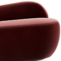 Beige And Red Modern Leisure Chairs With Smooth Upholstery And Ergonomic Shape