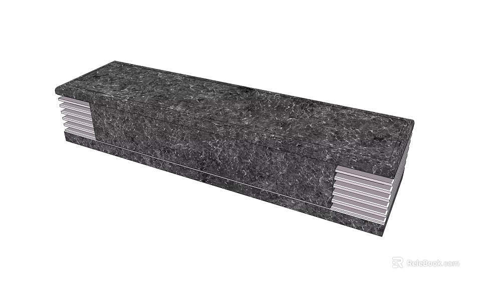 Modern Outdoor Chair With Dark Stone Texture And Stackable Design For Patio Use 3d model 
