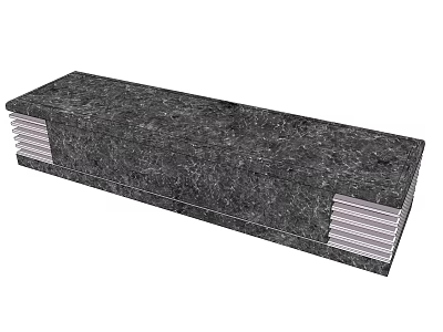 Modern Outdoor Chair With Dark Stone Texture And Stackable Design For Patio Use 3d model