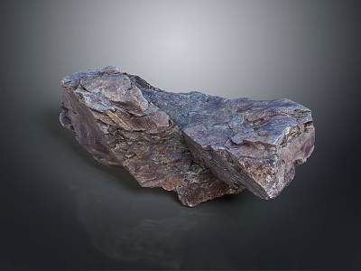 Raw Natural Wooden Stone With Irregular Shape And Brown Purple Textured Pattern 3d model