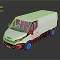 IVECO White Cargo Van Displayed With Gray Background And Reflection Effect 3d model