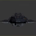 Futuristic Sci-Fi Spaceship Model With Detailed Blue Exterior And Orange Accents