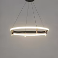 Modern Circular Chandelier With Double Ring Design And Metal Frame Illuminating Brightly 3d model