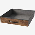 Wooden Storage Baskets With Black Frame Metal Handles And Checkered Cloth Items