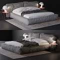 Modern Double Bed Design With Soft Mattress Bedside Lamps And Side Tables