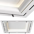 Modern Minimalist Ceiling Design With Recessed Lighting And Clean White Frame Lines 3d model