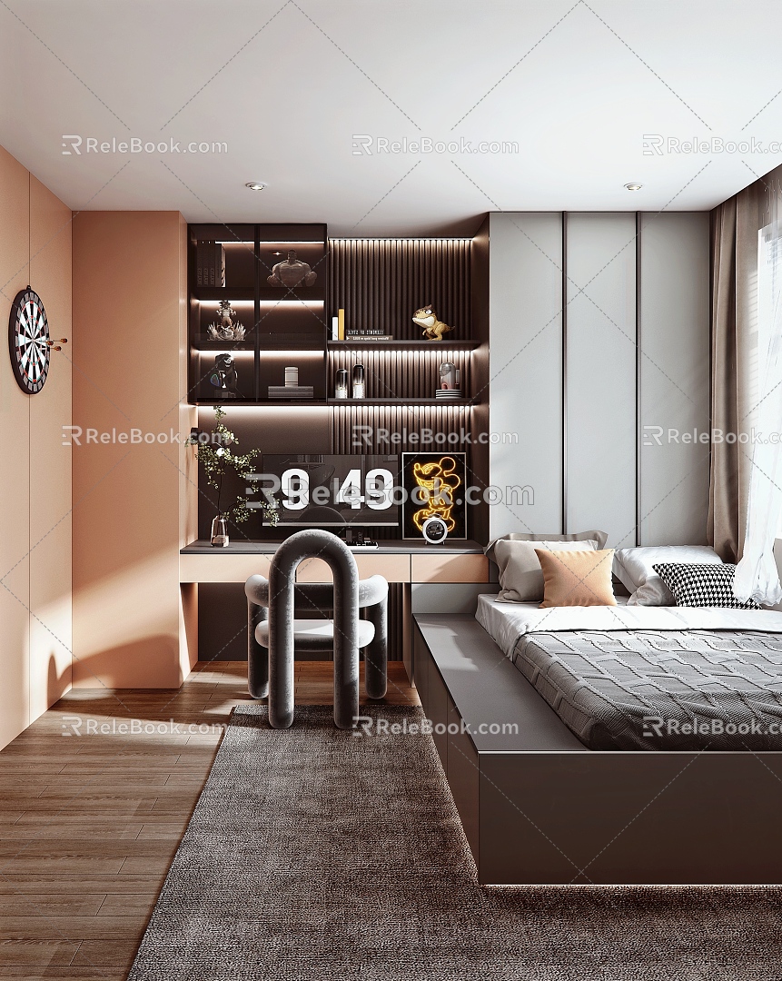 Modern Tatami Bedroom 3d model