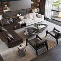 Minotti Sofa Coffee Table Combination Corner Sofa Leisure Chair Coffee Table Sofa Coffee Table Combination 3d model