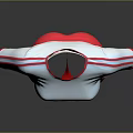 White Short Sleeve Top With Red Neckline Cuffs And Red Shorts Outfit