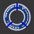Silver Metal Coil Wrapped With Blue Tape And Product Labels For Industry Use