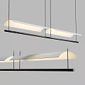 Modern Linear Pendant Light With White Shade And Black Metal Hanging Design