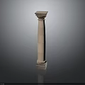 Classical Architectural Stone Column With Ornate Capital And Solid Base Design Element