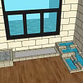 Garden Ornaments With Stone Structures Water Features And Shallow Troughs By Window On Wooden Floor