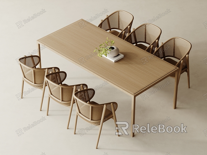 Modern Dining Table and Chair Combination model