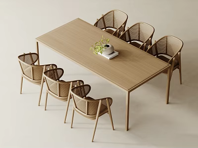 Modern Dining Table and Chair Combination 3d model