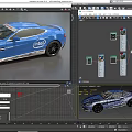 Stylish Blue Sports Car With Intel Logo And Racing Exterior Design