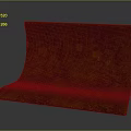 Curved Yellow Green Textured Panel With Mossy Speckled Pattern And Smooth Surface