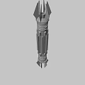 Futuristic Spiked Double Ended Weapon with Metallic Silver Rings Black Body and Red Lights
