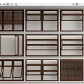 Modern medieval folding window upper and lower folding window shutter sliding window 3d model