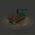 Armored Military Camouflage Tank With Tracked Chassis And Missile Launcher System