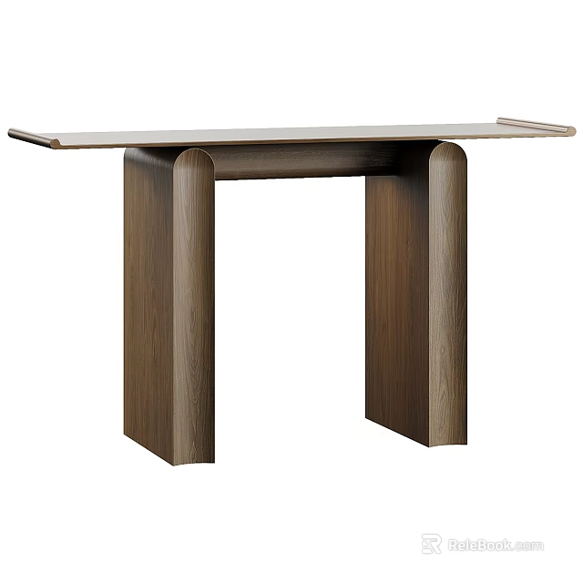Modern Wooden Console Table With Sleek Design And Unique Leg Structure 3d model 