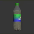 Refreshing Sparkling Water In Transparent Plastic Bottle With Green Cap And Blue Green Label