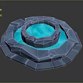 Glowing Blue Crystal Circular Structure With Multi Layered Rings And Bright Center 3d model