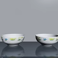 White Bathtub With Yellow Floral And Blue Patterns On Gray Surface