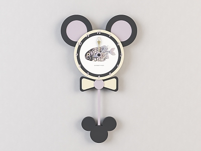 Modern cartoon children's wall clock 3d model