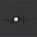 Detailed Wireframe Spaceship 3D Model With Structural Rendering And Design Details