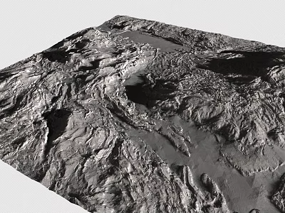 3D Natural Terrain Model Showcasing Mountainous Valleys Textured Surface And Geographical Features 3d model