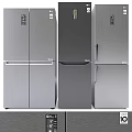 Modern Stainless Steel Refrigerators and Freezers with Multiple Door Designs for Home Kitchen