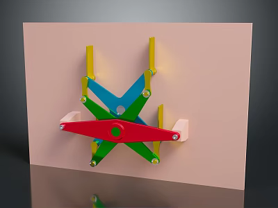 Colorful Foldable Household Organizer With Yellow Blue Green Red Interlocking Parts For Home Use 3d model