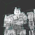 Red And Blue Game Movie Character With Metallic Armor And Head Design